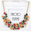 Fashion Luxury Gemstones Simple Curved Teeth Short Necklace Nhsc301085