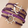Retro Creative Anchor 8letter Paddle Alloy Braided Bracelet Nhsc301727