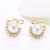Korean Fashion Sweet Simple Bow Pearl Earrings Nhsc301752