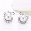 Korean Fashion Sweet Simple Bow Pearl Earrings Nhsc301752