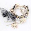 Korean Fashion Pendant Baby Elephant Coin Pearl Double Bracelet Nhsc315973