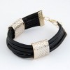 Fashion Metal Simple Leather Bracelet Nhsc317059