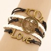 Retro Love Clock Handcuffs Alloy Multilayer Bracelet Nhsc318581