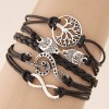 Retro Creative Tree Owl Braided Bracelet Nhsc318586