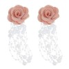 Exquisite Rose Pearl Earrings Nhsc318593