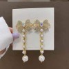Fashion Concise Butterfly Diamondstudded Pearl Exaggerated Earrings Nhsc345141