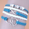Retro Creative Love 8character Double Heart Handmade Multilayer Woven Bracelet Nhsc345626