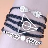 Retro Creative Owl Triangle Wings Multilayer Woven Bracelet Nhsc345628