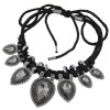 Fashion Baroque Water Drop Gemstone Braided Exaggerated Necklace Nhsc348892
