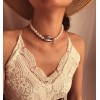 Fashion Metal Seashell Pearl Simple Temperament Necklace Nhsc366124