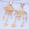 Fashion Metal Star And Moon Tassel Earrings  Nhsc367315
