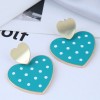 Fashion Gold Double Polka Dot Heart Earrings Nhsc367317