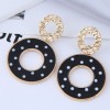 Fashion Contrast Color Round Hollow Dots Earrings Nhsc367320