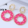 Fashion Contrast Color Round Hollow Dots Earrings Nhsc367320