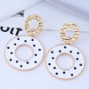 Fashion Contrast Color Round Hollow Dots Earrings Nhsc367320