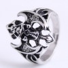 Retro Simple Hiphop Skull Wing Ring Nhsc368761