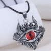 Retro Skull Demon Eye Pendent Leather Rope Necklace Nhsc371083