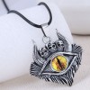 Retro Skull Demon Eye Pendent Leather Rope Necklace Nhsc371083