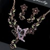 Toppinggoods Jewelry Wholesale Diamond Butterfly Flower Necklace Earrings Set Nhsc376080