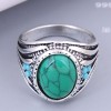Toppinggoods Jewelry Wholesale Fashion Retro Inlaid Turquoise Geometric Ring Nhsc378615