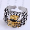 Wholesale Jewelry Metal Devil Eye Feather Opening Ring Toppinggoods Nhsc391478
