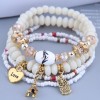 Wholesale Fashion Metal Heart Iron Tower Owl Pendant Multilayer Bracelet Toppinggoods  Nhsc398190