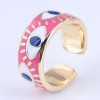 Wholesale Fashion Contrast Dripping Oil Eye Alloy Opening Ring Toppinggoods  Nhsc398197