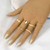 Wholesale Fashion Metal Frosted Reflection Sixpiece Combination Ring Toppinggoods  Nhsc400799
