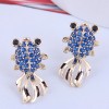 Wholesale Korean Fashion Copper Inlaid Zirconium Goldfish Stud Earrings Toppinggoods  Nhsc400980