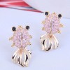 Wholesale Korean Fashion Copper Inlaid Zirconium Goldfish Stud Earrings Toppinggoods  Nhsc400980