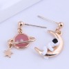 Fashion Saturn Astronaut Asymmetrical Stud Earrings Wholesale Toppinggoods Nhsc404311
