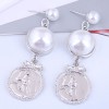 Fashion Metal Coin Pendent Carved Earrings Wholesale Toppinggoods  Nhsc408763