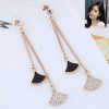 Korean Fashion Triangle Alloy Diamond Long Earrings Wholesale Toppinggoods  Nhsc409510