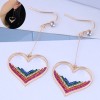 Fashion Color Diamond Heart Hollow Earrings Wholesale Toppinggoods  Nhsc410689