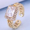 Fashion Real Goldplated Square Diamond Open Ring Wholesale Toppinggoods  Nhsc412852