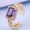 Fashion Real Goldplated Square Diamond Open Ring Wholesale Toppinggoods  Nhsc412852