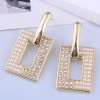 Fashion Metal Pearl Diamond Threedimensional Square Earrings Wholesale Toppinggoods  Nhsc419971