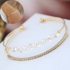 Korean Fashion Flash Diamond Alloy Open Bracelet Wholesale Toppinggoods  Nhsc419974