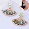 Korean Fashion Fanshaped Alloy Diamond Stud Earrings Wholesale Toppinggoods  Nhsc419976