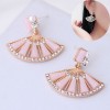 Korean Fashion Fanshaped Alloy Diamond Stud Earrings Wholesale Toppinggoods  Nhsc419976