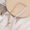 Korean Fashion Metal Inlaid Zirconium Pearl Splicing Necklace Wholesale Toppinggoods  Nhsc423503