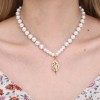 Fashion Metal Inlaid Zirconium Fourleaf Clover Pendant Pearl Necklace Wholesale Toppinggoods Nhsc426484