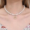 Fashion Metal Inlaid Zirconium Fourleaf Clover Pendant Pearl Necklace Wholesale Toppinggoods Nhsc426484