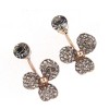 Korean Fashion Flash Diamond Clover Stud Earrings Wholesale Toppinggoods  Nhsc431516