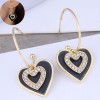 Simple Flashing Diamond Heart Earrings Wholesale Toppinggoods Nhsc432415