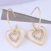 Simple Flashing Diamond Heart Earrings Wholesale Toppinggoods Nhsc432415