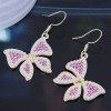 Korean Version Of Fashion Concise Allmatch Flash Diamond Pearl Butterfly Earrings Nhsc433226