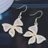 Korean Version Of Fashion Concise Allmatch Flash Diamond Pearl Butterfly Earrings Nhsc433226