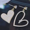 Korean Fashion Simple And Versatile Love Pearl Asymmetrical Temperament Earrings Nhsc433227