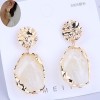 European And American Fashion Metal Irregular Gemstone Earrings Nhsc436013